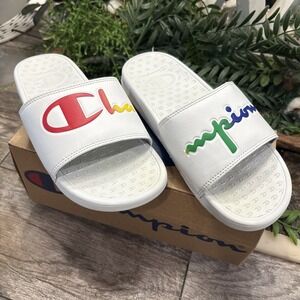 Champion Women's Super Slide Sandal Split Script Rubber Size 7